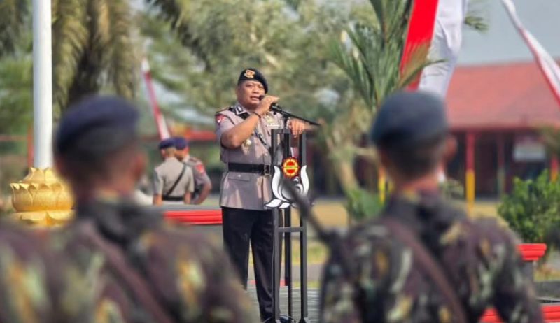 Dalam upacara ini dipimpin langsung oleh Wadanyon Pelopor B Satbrimob Kalteng dan hadiri jajaran personelnya.